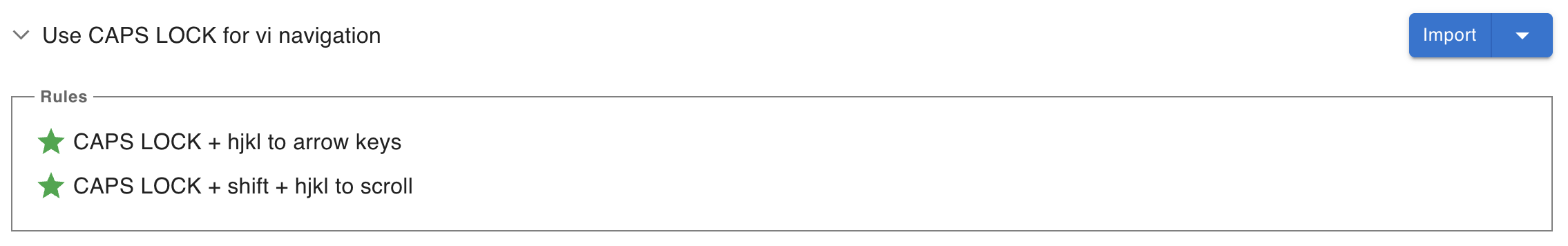 Karabiner Elements rule: Use CAPS LOCK for vi navigation
